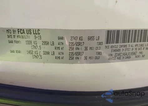 2020 Chrysler Voyager L from USA, damaged, VIN 2C4RC1AG4LR105067